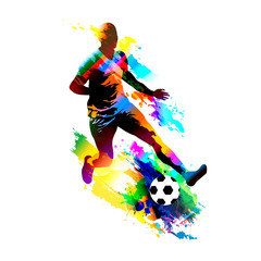 Soccer player running with the ball © Arija