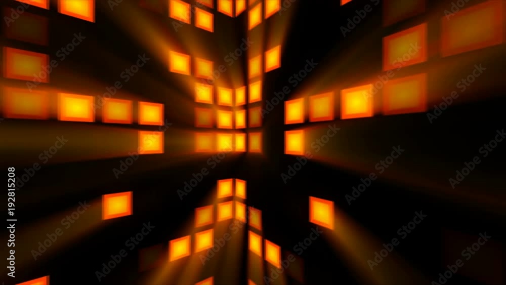 Poster abstract background with orange disco room. 3d rendering backdrop
