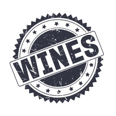 Wines Black grunge stamp isolated