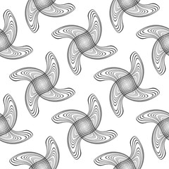 Design seamless monochrome twisting element pattern