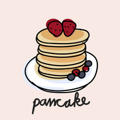 Illustration drawing style of pancake