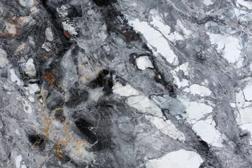Tuinposter Dark gray marble texture, close up. © Dmytro Synelnychenko