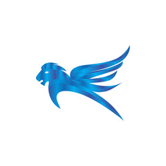 logo lion blue modern metal