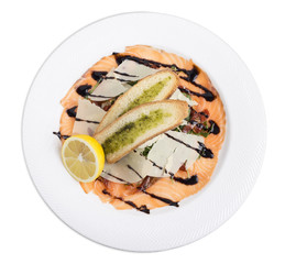 Salmon carpaccio.