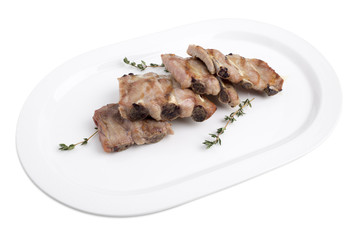 Delicious pork ribs.