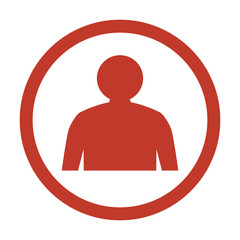 Person man icon on white background.