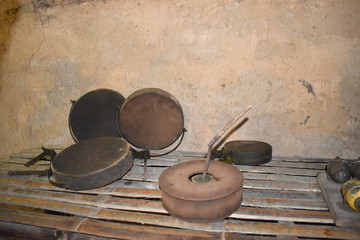 Mines from Vietnam War at Vietcong tunnel systems in Cu Chi in Vietnam, Asia