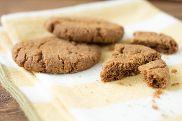 Oatcake, oatmeal cookies just baked for healthy breakfast