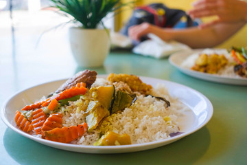 sri lankan rice and curry dish