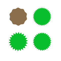 Set of icons badges starburst, sunburst, label, sticker. Different types and colors Design elements. Vector illustration 