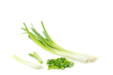Obraz premium scallion isolate on white background