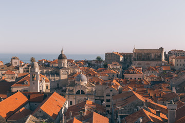 Dubrovnik rooftops view at sunset, Dalmatia, Croatia