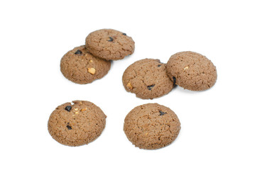 chocolate chip cookies isolate on white background