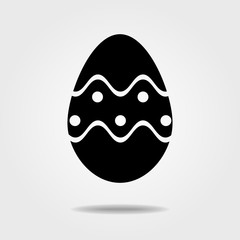 Easter egg icon isolated on white background.