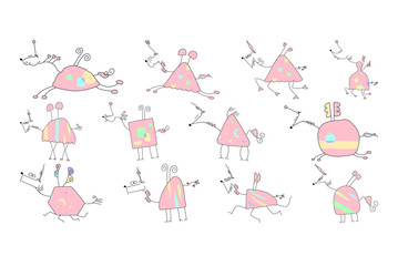 Vector Illustration of a Hand Drawn Unicorn Doodle