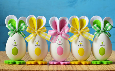 Colored easter eggs bunny. Happy Easter.