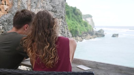 BALI, INDONESIA - march 2017: Suluban secret surf beach Uluwatu Bali Indonesia