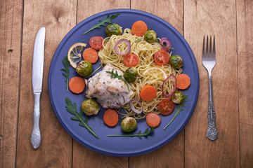 pasta with chicken and vegetables