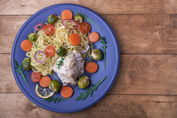 pasta with chicken and vegetables
