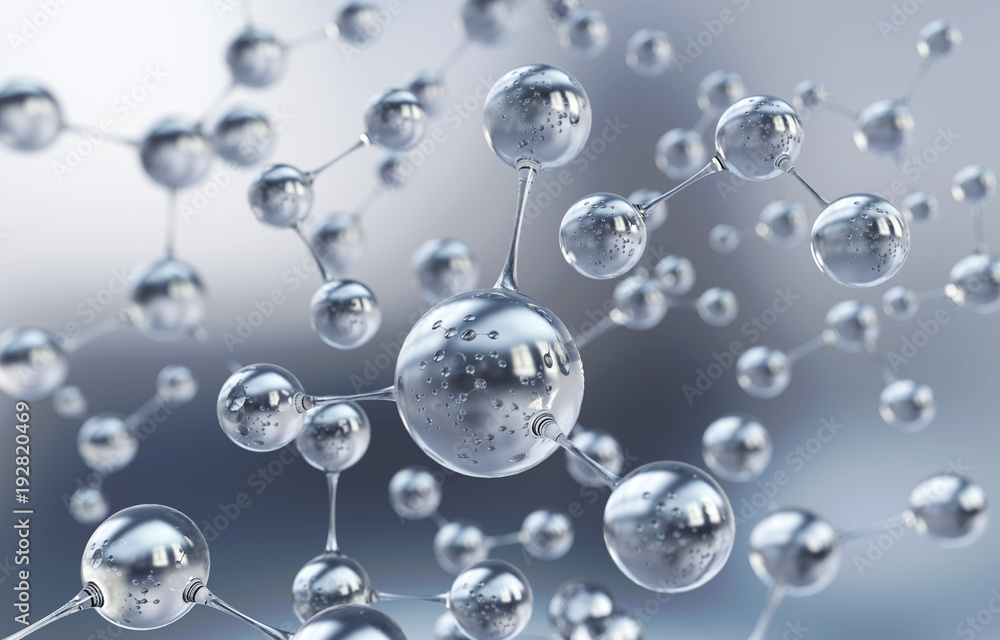 Canvas Prints science background with molecule or atom