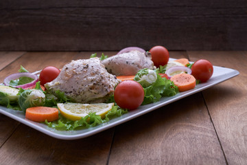 salad with chicken and vegetables