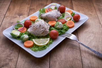 salad with chicken and vegetables