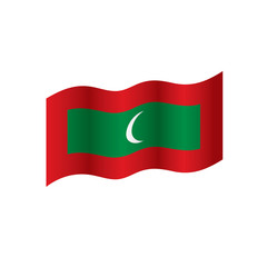 Fototapeta premium Maldives flag, vector illustration