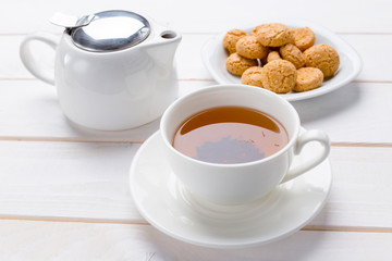 tea on the wooden table