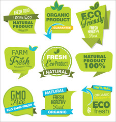 Modern ECO and NATURAL origami sale stickers and tags green collection