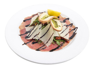 Delicious veal carpaccio.