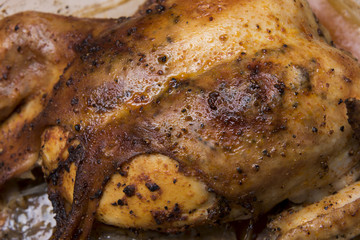 baked spicy chicken closeup