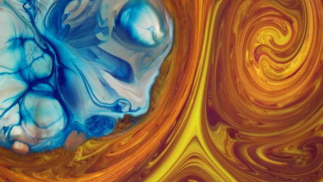 4K footage. Ink in water. Colorful ink reacting in water creating abstract background.