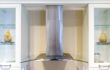 Convenient operation kitchen hood with toggle modes in the new modern kitchen