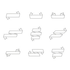 monochrome set with vector banners ribbons for your design