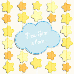 Cute card with stars as applique garland