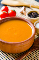 Tomato soup prepared in traditional italian style