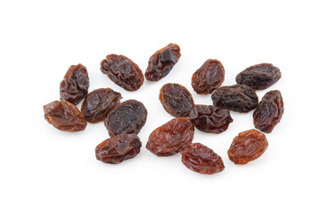 Raisins isolated on white background