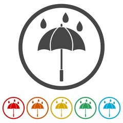 Umbrella icon, 6 Colors Included