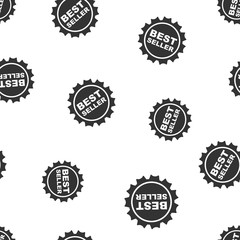 Best seller ribbon seamless pattern background. Business flat vector illustration. Medal symbol pattern.