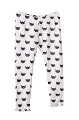 Childrens white pants with face cats.