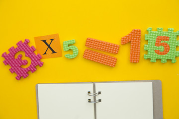 education concept on yellow background