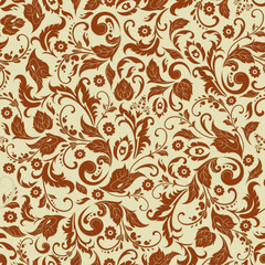 Fototapeta na wymiar Vintage seamless wallpaper. Floral vector pattern