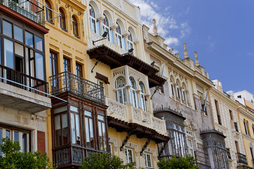 Fototapeta premium Historic buildings and monuments of Seville, Spain. Spanish architectural styles of Gothic and Mudejar, Baroque