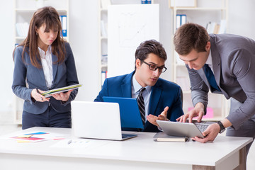 Business meeting with employees in the office