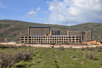 Fototapeta premium abandoned tourist resorts at Lake Sevan, Armenia