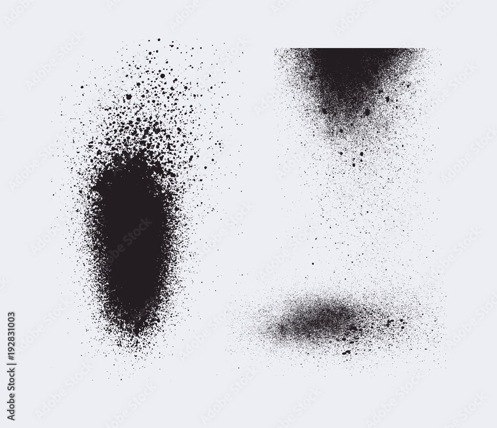 Poster vector set of splash stains textures. monochrome abstract vector grunge textures.