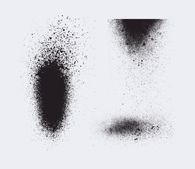 Fototapeta premium Vector set of splash stains textures. Monochrome abstract vector grunge textures.