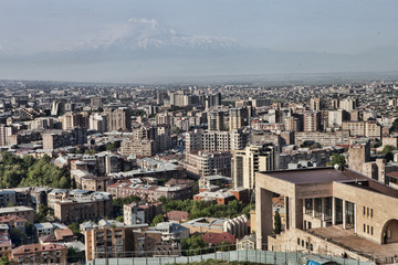 Fototapeta premium Yerevan, Armenia, in the background of Mount Ararat