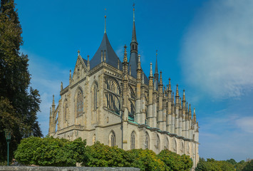 Fototapeta na wymiar Cathedral of St. Barbara in Kutna Hora large panorama