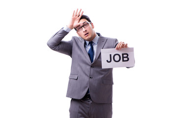 Businessman in recruitment concept isolated on white background